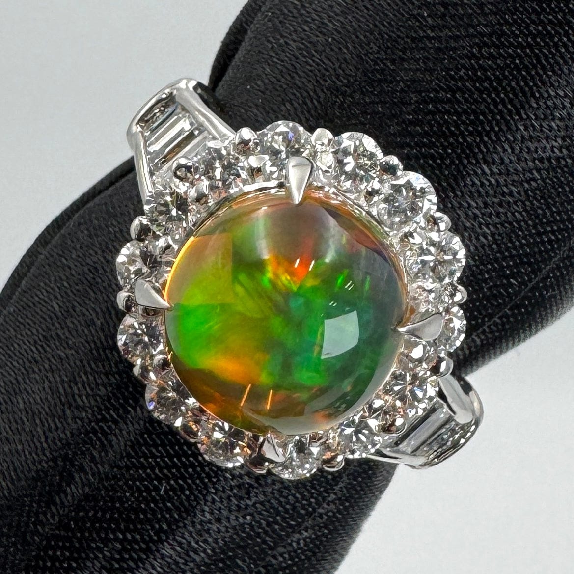 Luxury Promise Japan 47216 Pt900 Fire Opal Ring FOP2.82 D1.06 9 GRJ So