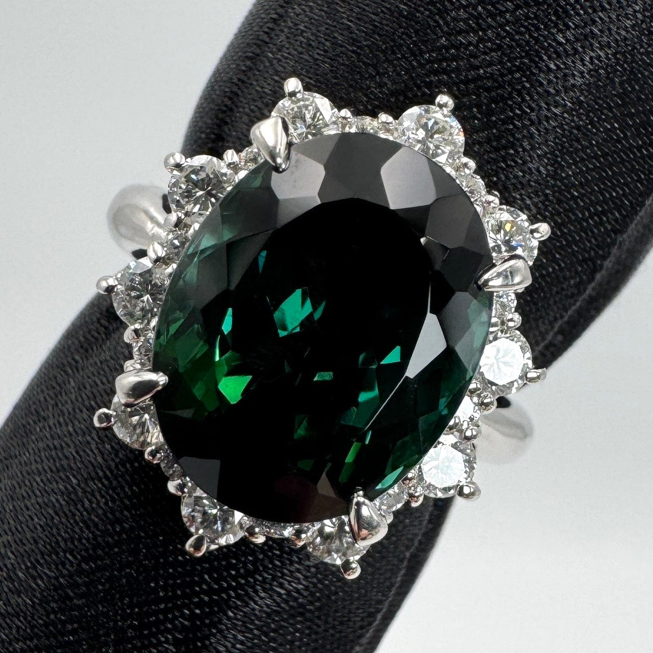 Luxury Promise Japan 48092 Pt900 Green Tolmarine Ring GT6.56 D0.86 11.2 GRJ So