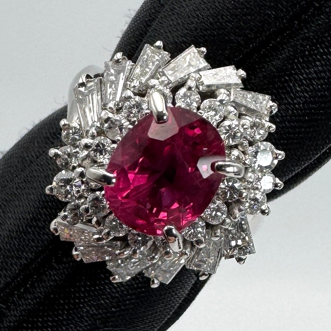 Luxury Promise Japan 48703 Pt900 Ruby Ring R2.45 D1.51 10.3 GIA