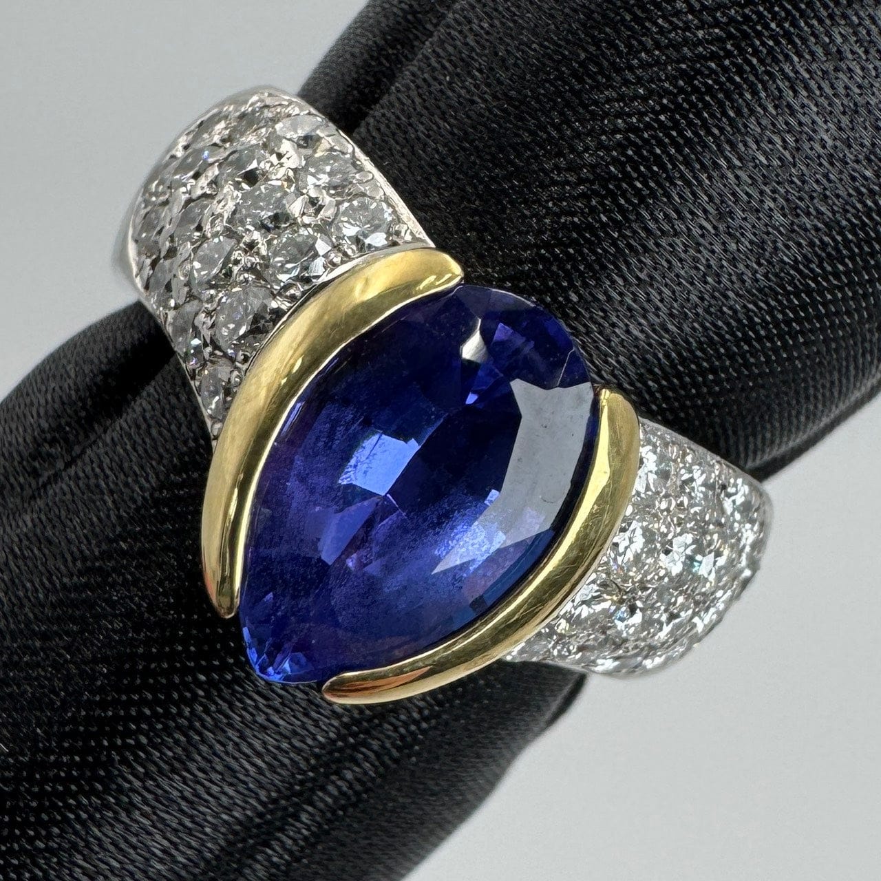 Luxury Promise Japan 49081 Pt900/K18 Tanzanite Ring TNZ3.73 D0.81 11.3g GRJ