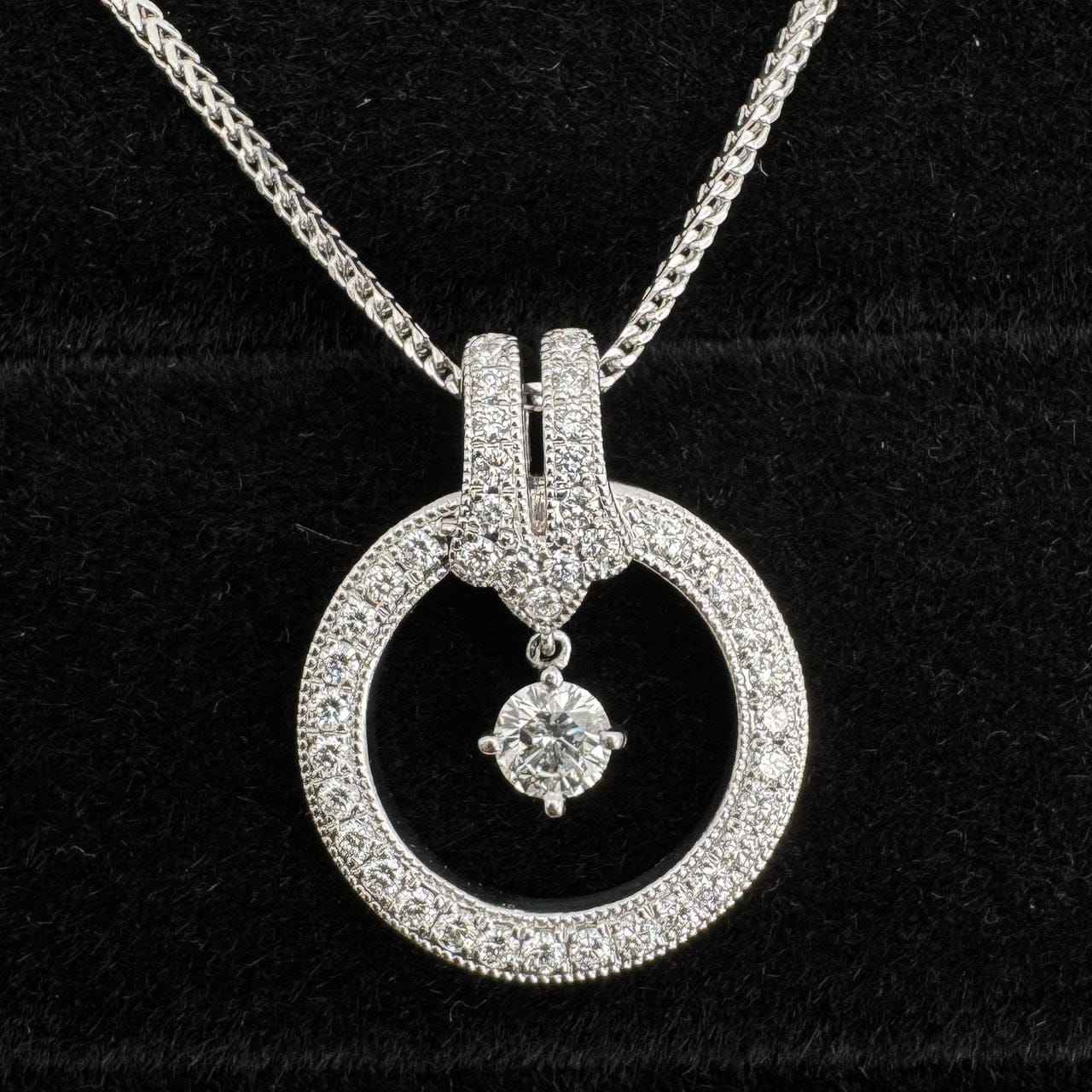 Luxury Promise Japan 49121 Star Sand Pt900/Pt850 Diamond Pencil Necklace D0.74 13.1g