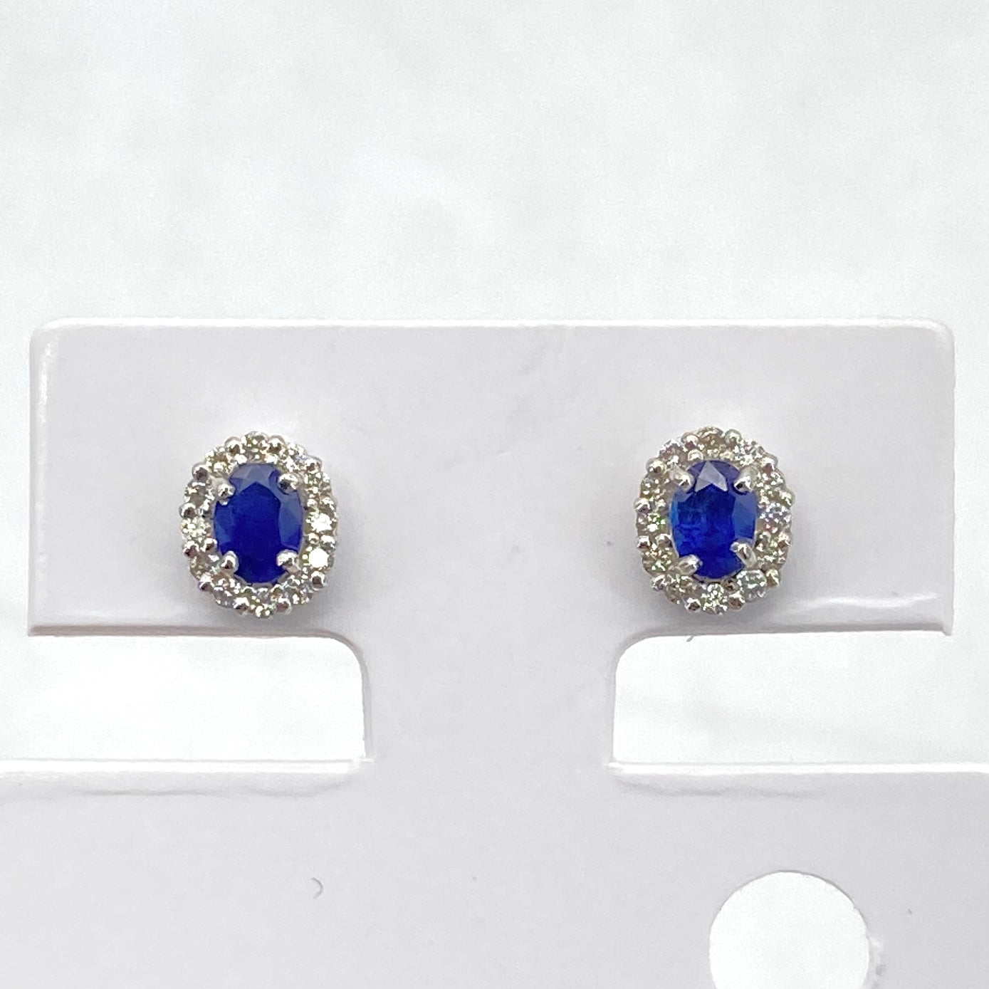 Luxury Promise Japan 49180 Pt900 sapphire earrings S0.18*2 D0.05*2 1.2g