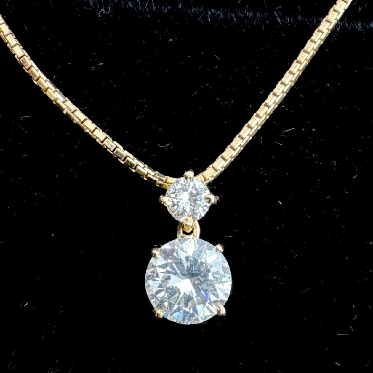 Luxury Promise Japan 49224 K18/750 Diamond Pencil Necklace D0.590 D0.1 3.1g