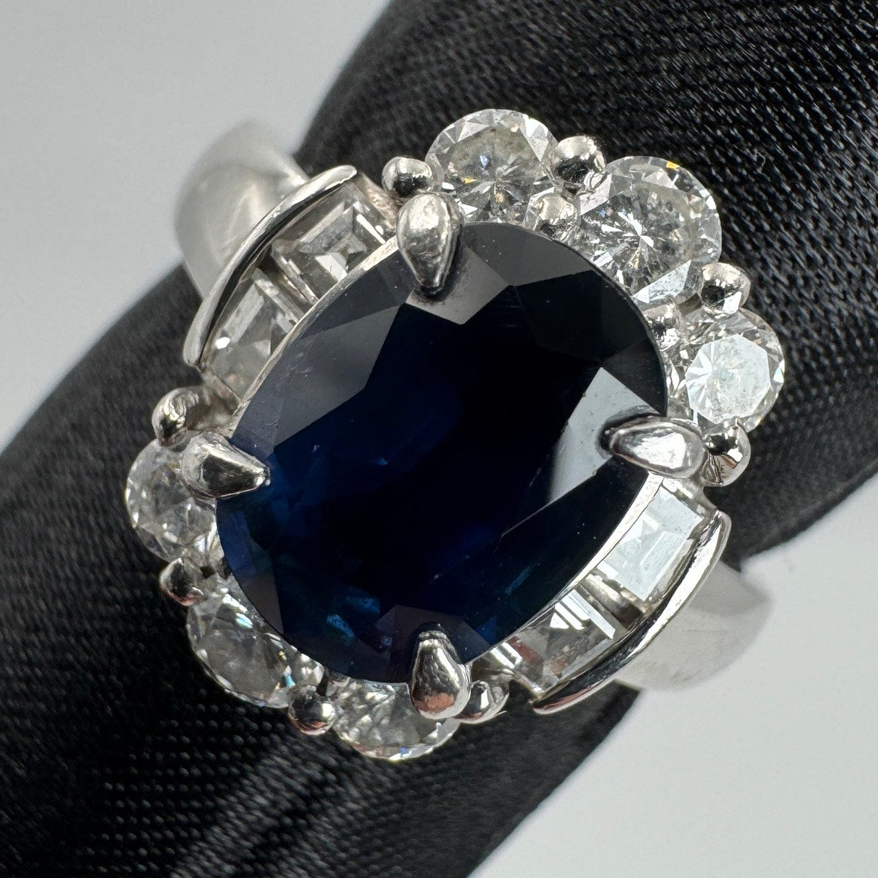Luxury Promise Japan 49448 Pt900 Sapphire Ring S2.59 D1.00 9.8g