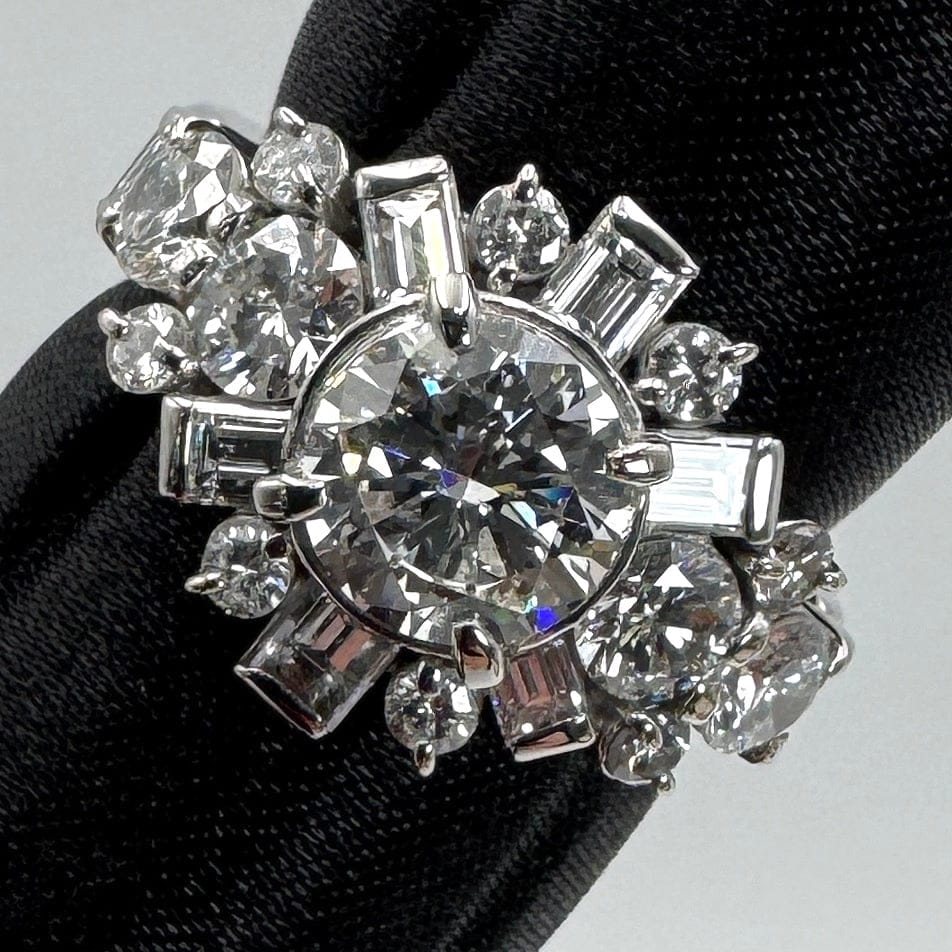 Luxury Promise Japan 49469 Pt900 Dial Ring D1.10 D2.01 10.6g