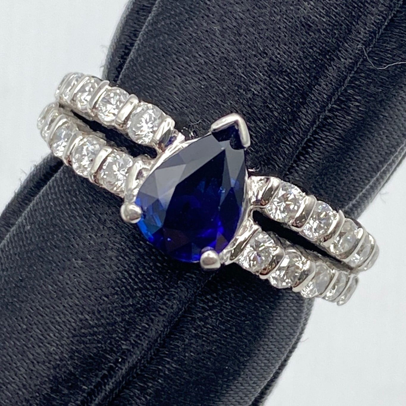 Luxury Promise Japan 49501 Pt900 sapphire ring S1.183 D0.70 6.7g GRJ US6.75