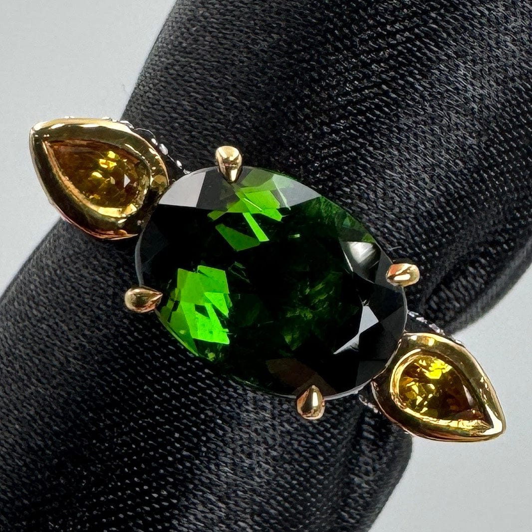 Luxury Promise Japan 49582 Pt900/18K Green Turmarin Ring GT2.2 GS0.27 D0.32 9.6 Other