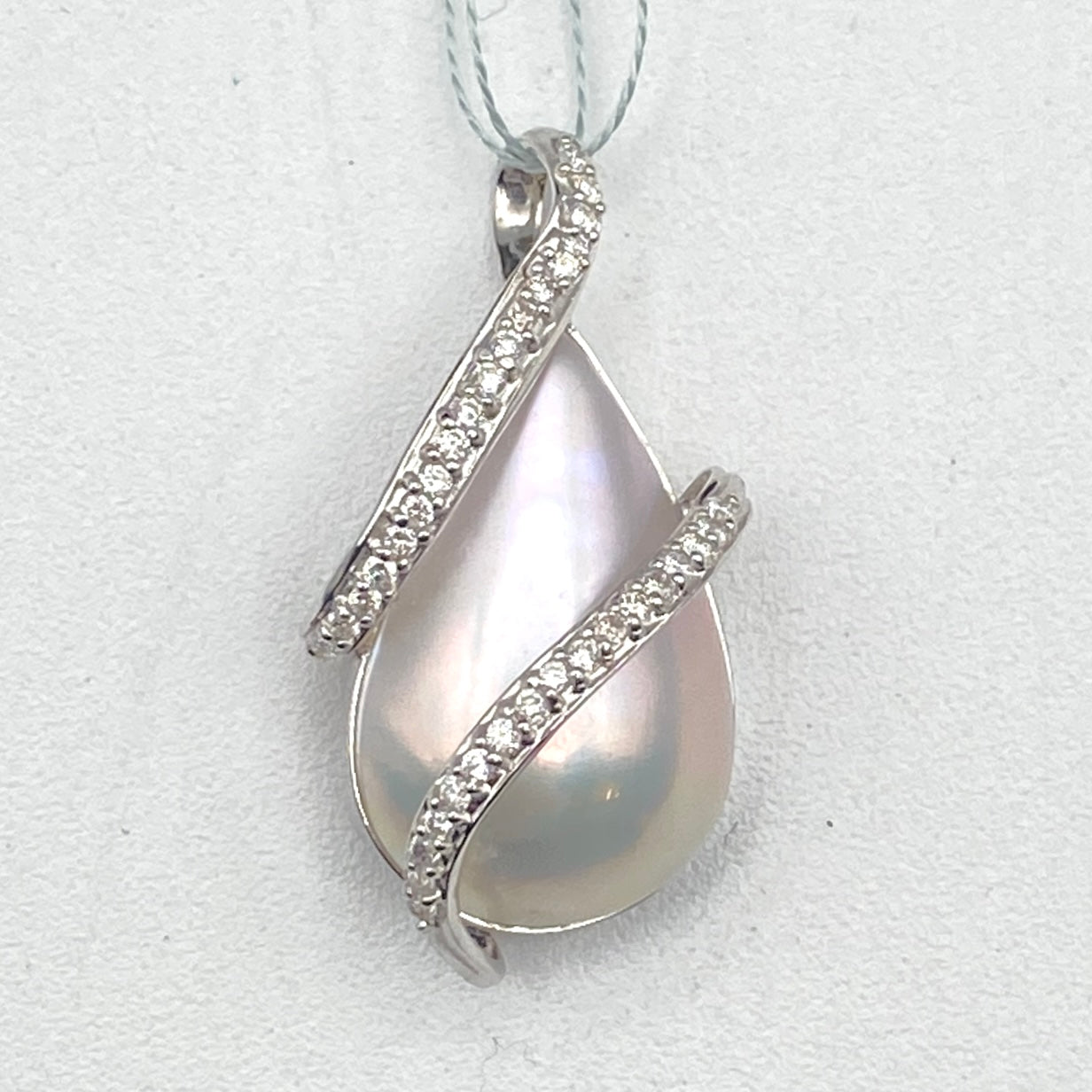 Luxury Promise Japan 49618 K18WG Mabe pearl pen top MP D0.29 4.9g