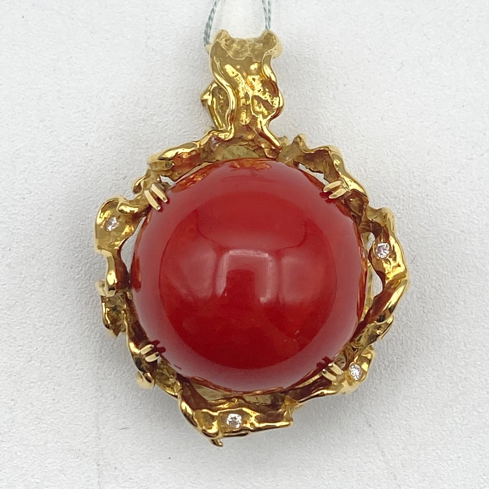 Luxury Promise Japan 49710 K18 coral pen top CO25.0㎜ D0.13 42.1g