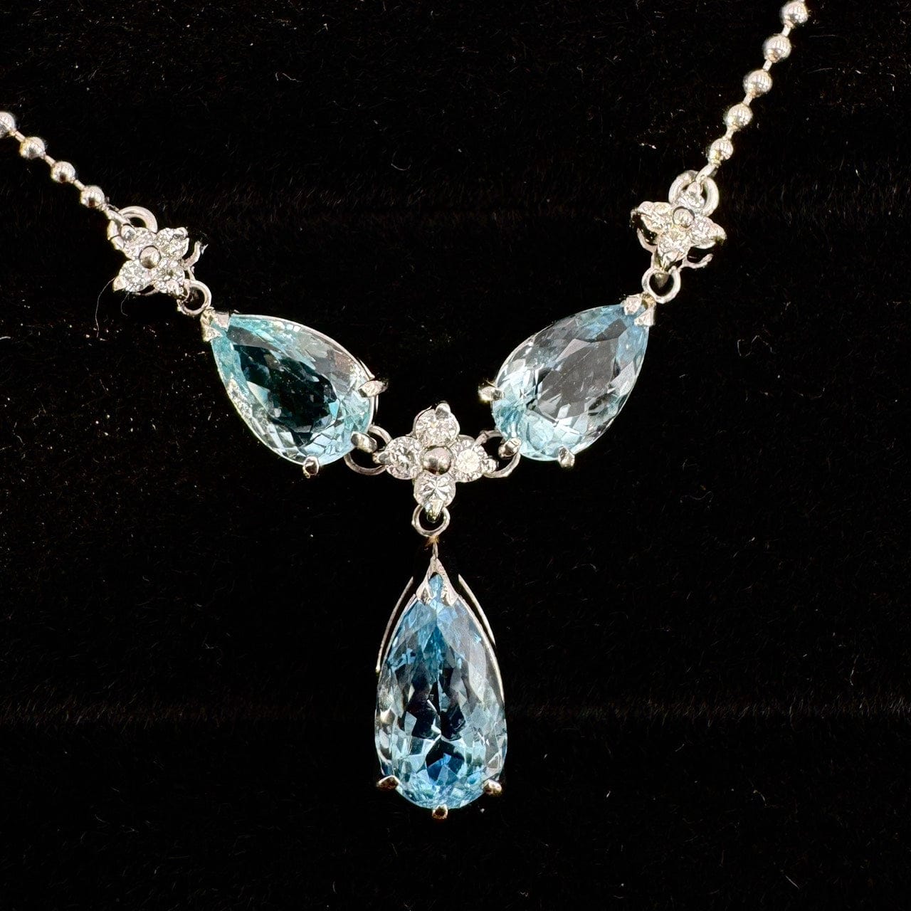 Luxury Promise Japan 49942 SantaMaria Pt900 Aquamarine Necklace 5.18 D0.064 0.12 10.3 Other