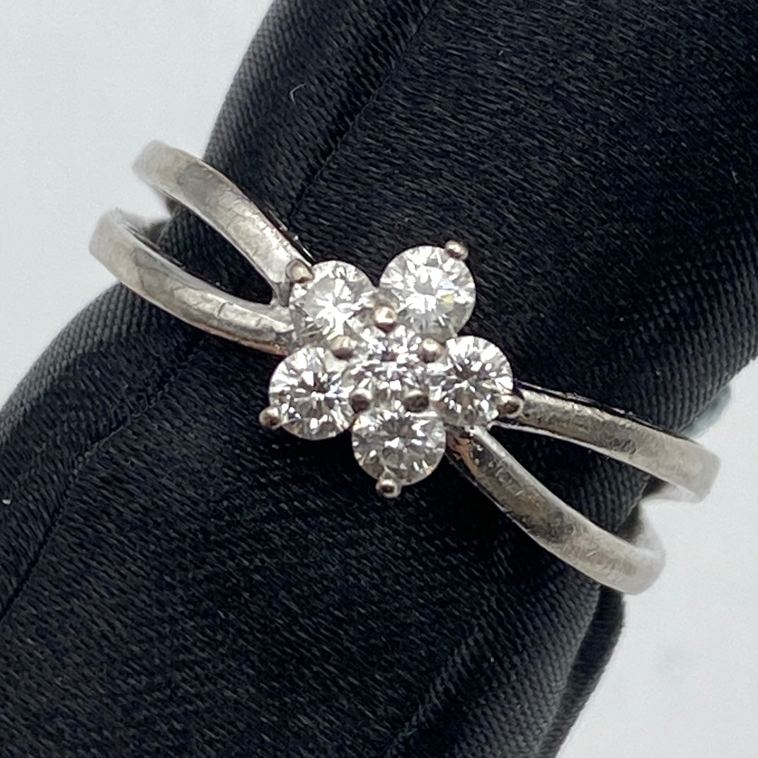 Luxury Promise Japan 50318 PV K18WG diamond ring D0.30 3.72g US5