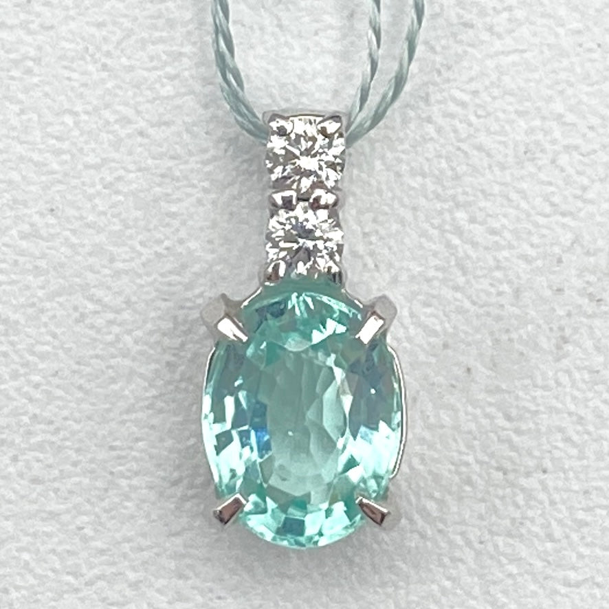 Luxury Promise Japan 50532 Pt900 Paraiba Pen Top PRT0.82 D0.073 1.2g NGL