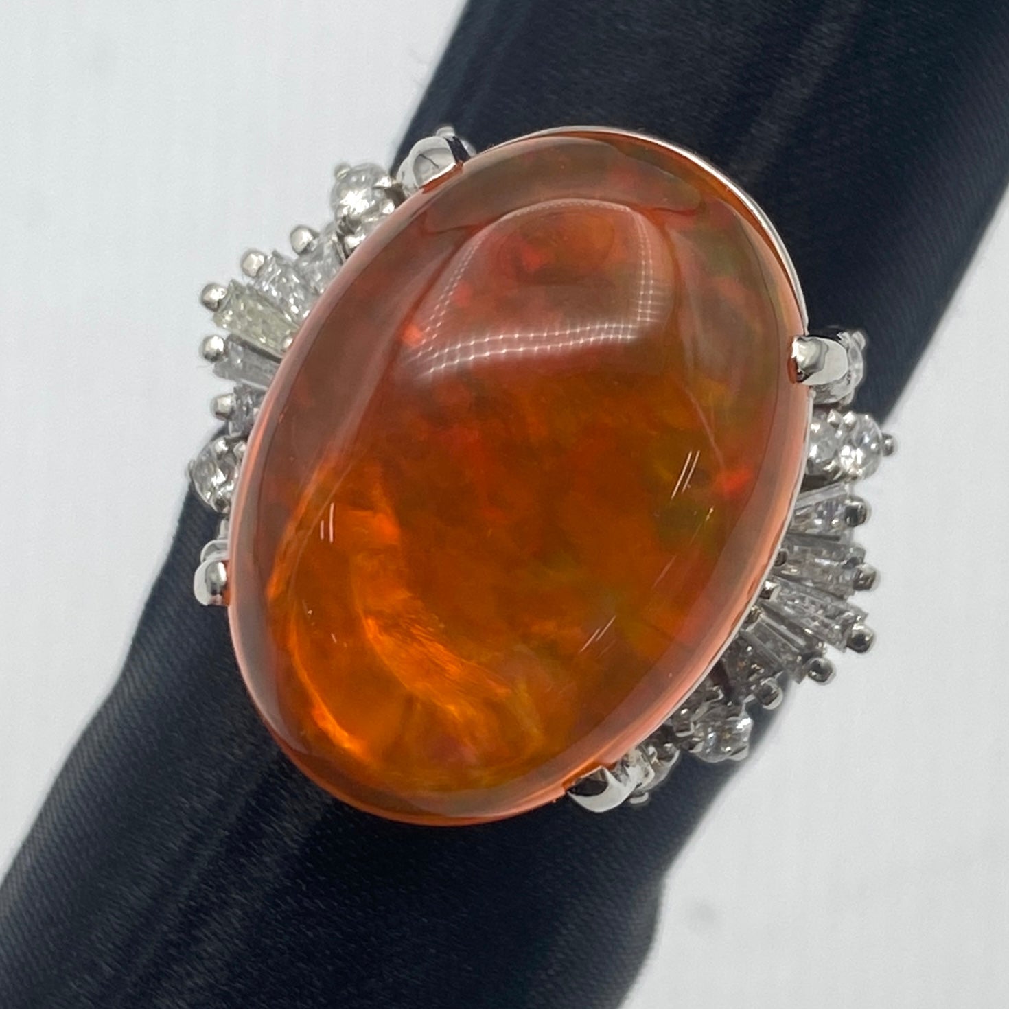 Luxury Promise Japan 50595 Pm900 Fire Opal Ring FOP13.60 D1.18 14.8g GRJ US6