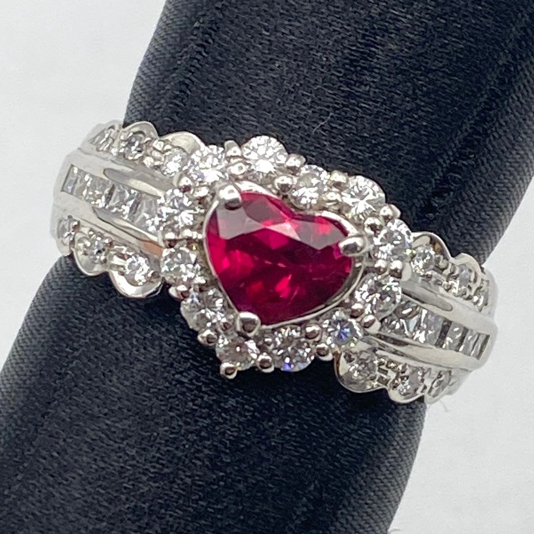 Luxury Promise Japan 50605 Pt900 Ruby Ring R0.979 D0.68 8.5g GRJ US6.25