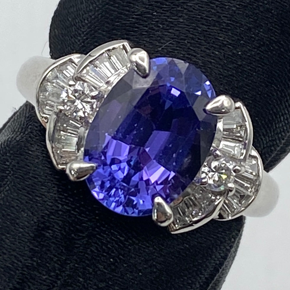 Luxury Promise Japan 50606 Pt900 Tanza Ring TNZ3.01 D0.38 7.8g GRJ US6