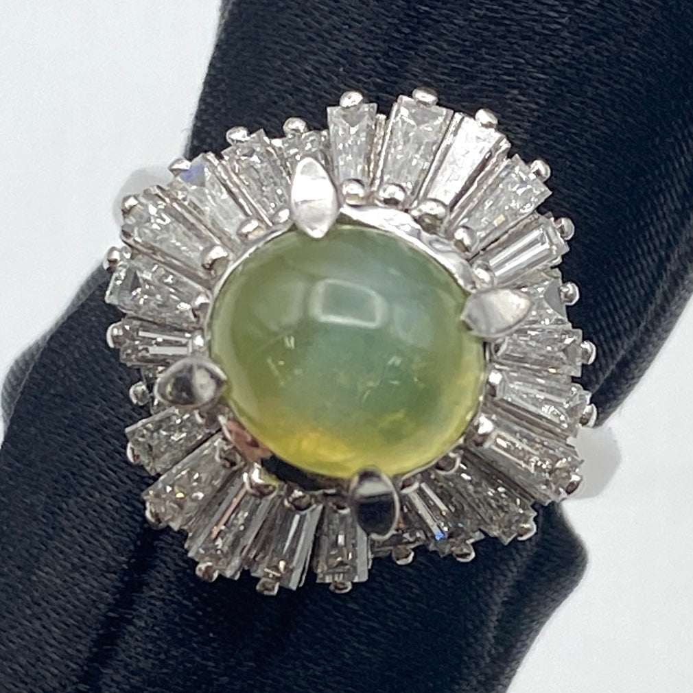 Luxury Promise Japan 50623 Pt900 Chrysoberyl Cat's Ring CCA3.0 D1.28 9.4g US6