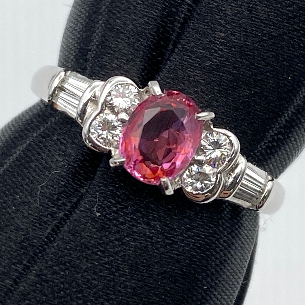 Luxury Promise Japan 50654 Pt900 sapphire ring S0.67 D0.18 通常 3.2g GRJ