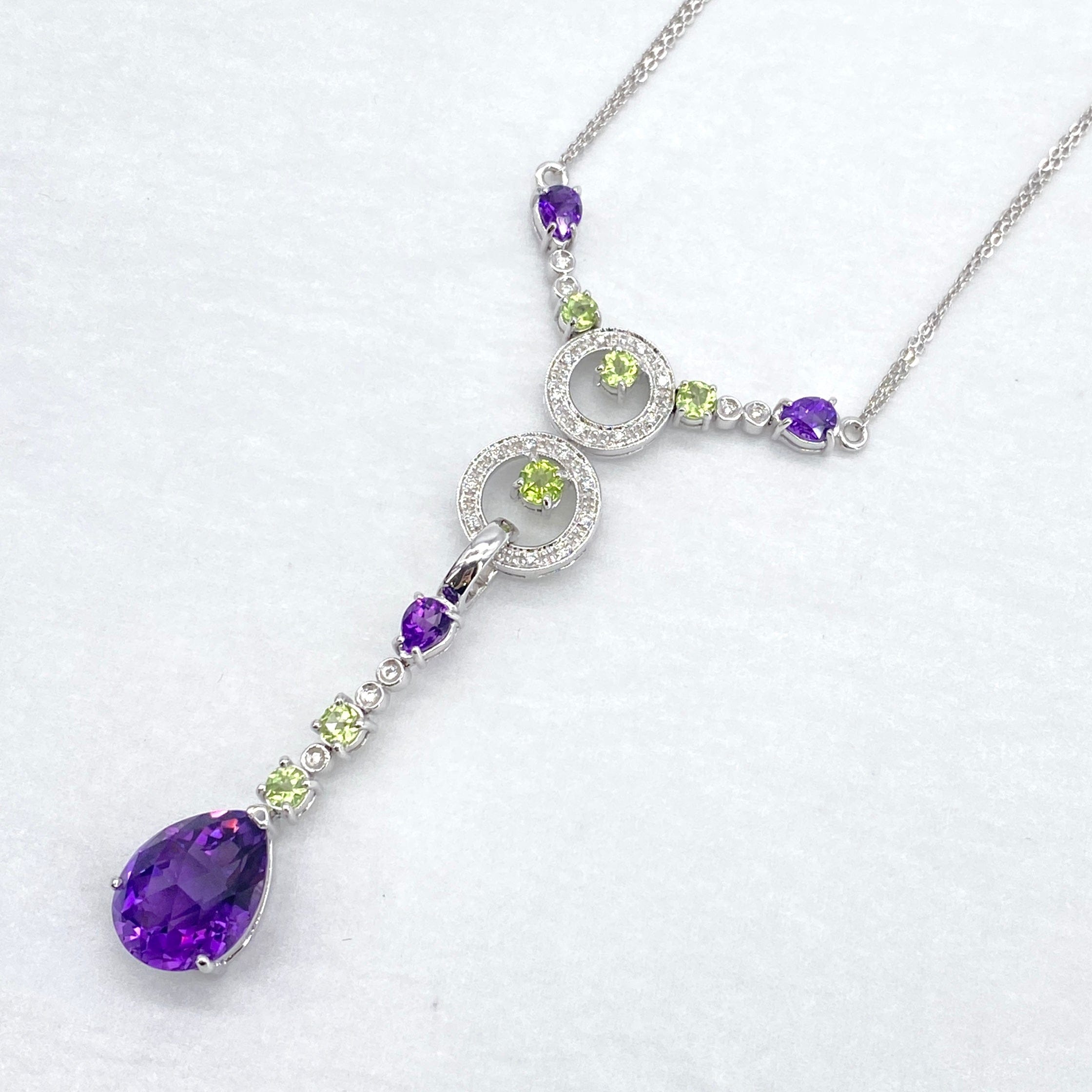 Luxury Promise Japan /750 K18WG/K18 Amethyst Necklace AM7.8 PE D0.16 16.16g 54340