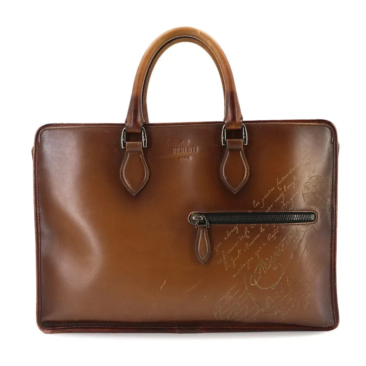 Luxury Promise Japan Berluti Un Jour Briefcase Business Bag Venezia Leather Cacao intenso 90332296