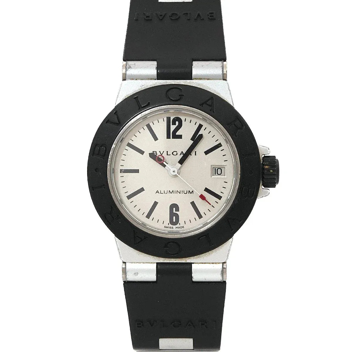 Luxury Promise Japan BVLGARI Aluminum AL29TA Date Quartz Silver Dial Ladies Watch 90291629
