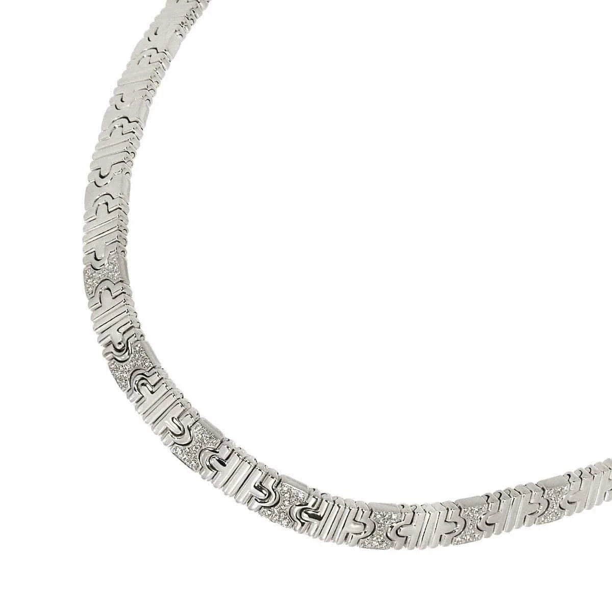Luxury Promise Japan BVLGARI Parentesi Diamond Necklace 18K White Gold 750 90284545