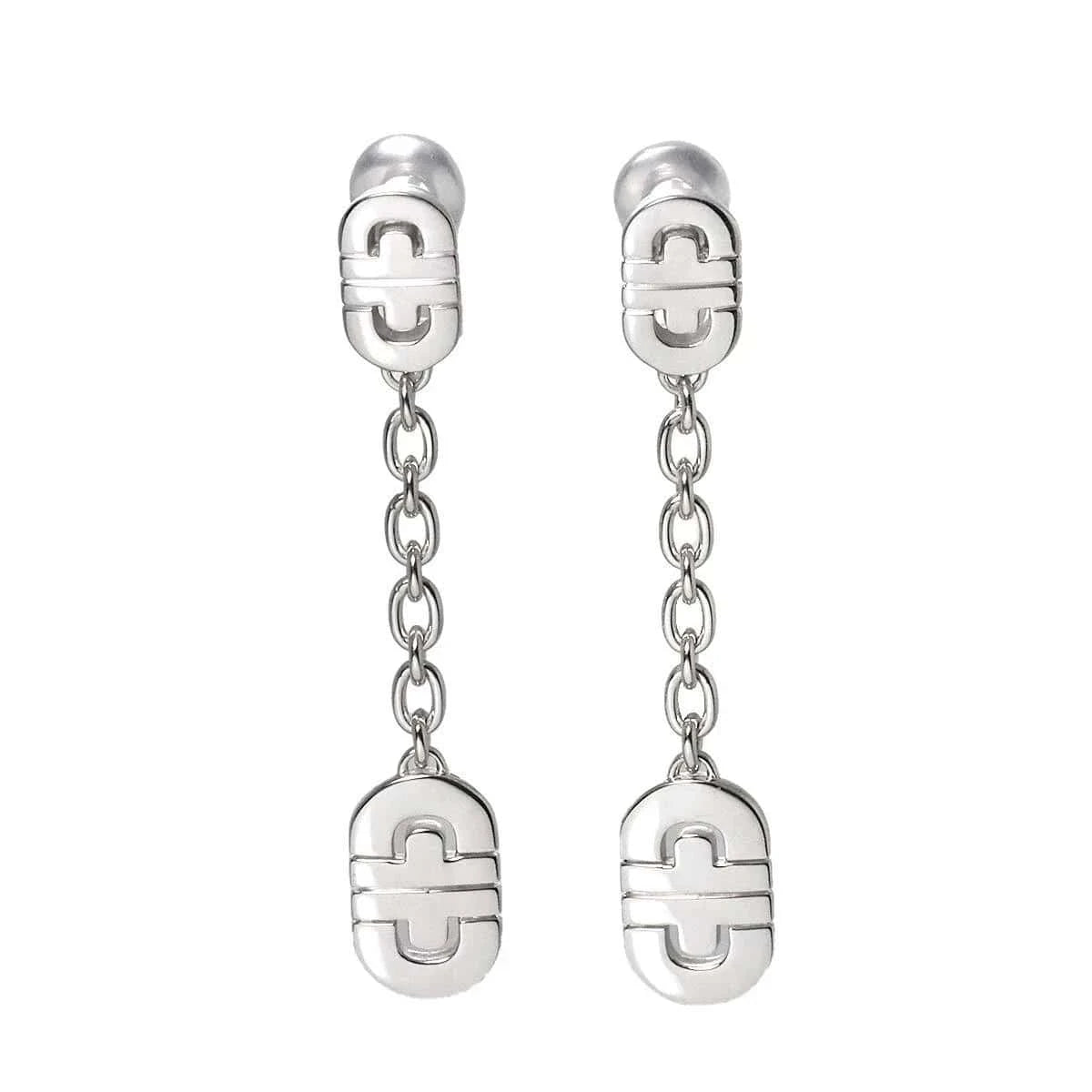 Luxury Promise Japan BVLGARI Parentesi Earrings Pierced 18K White Gold 750 90275737