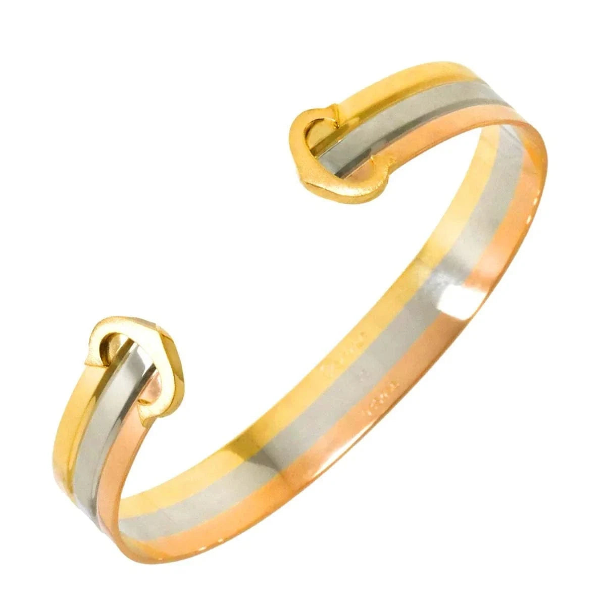 Luxury Promise Japan Cartier 2C C2 Trinity Bangle Bracelet 18K YG WG PG 750 90293230