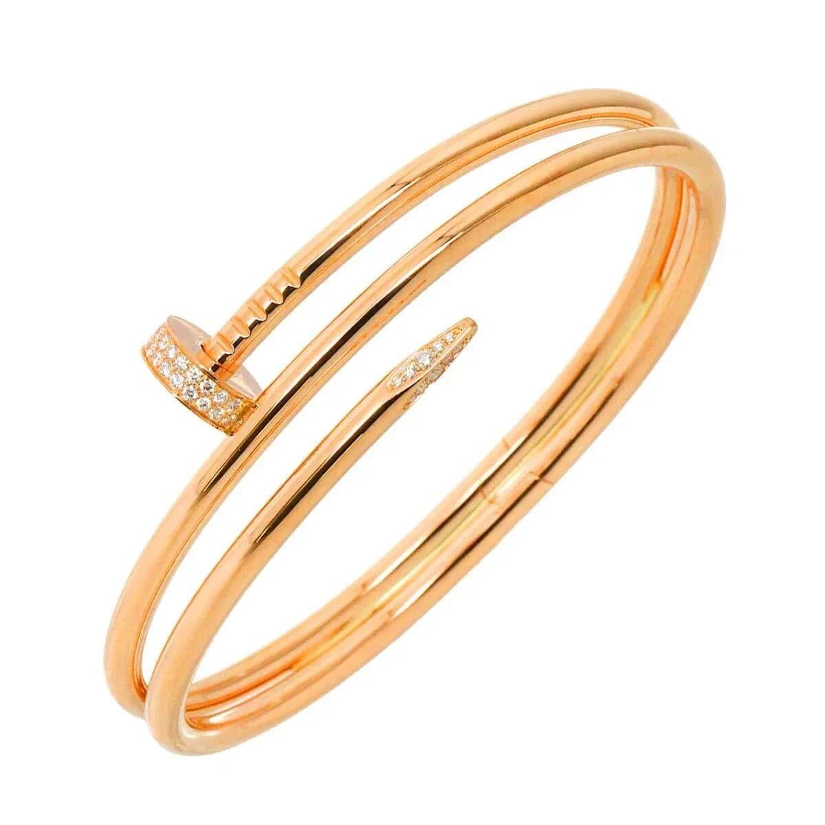 Luxury Promise Japan Cartier Juste Un Clou Bracelet Diamond 18K Pink Gold 750 size18 90268453