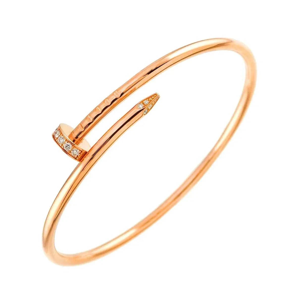 Luxury Promise Japan Cartier Juste Un Clou Diamond Bracelet SM 18K PG 750 size16 90279879