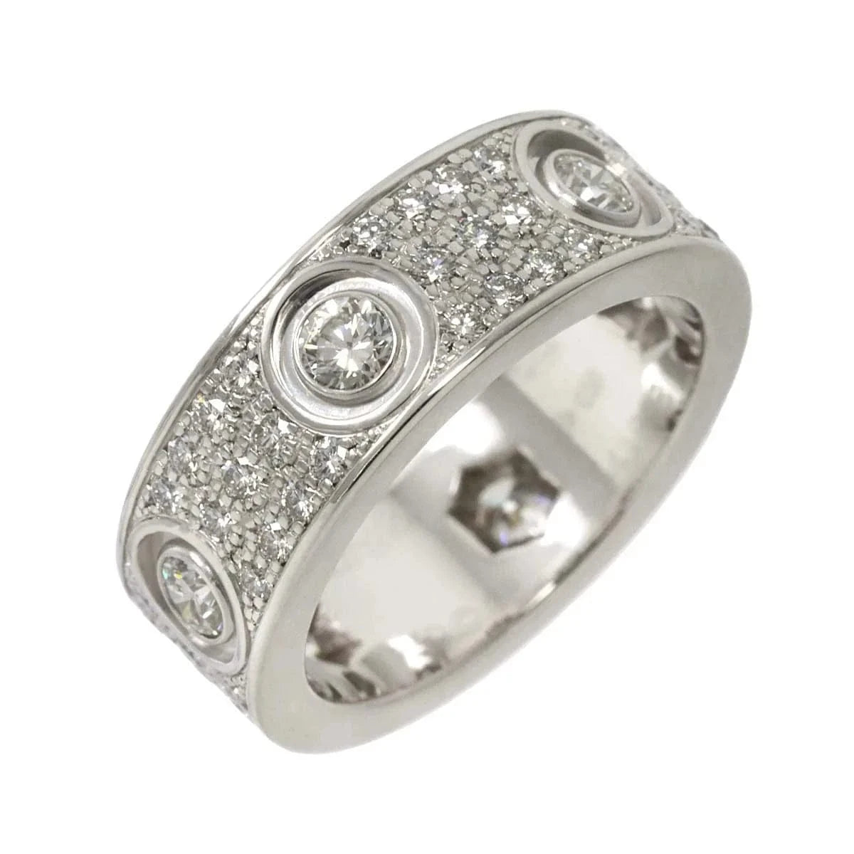 Luxury Promise Japan Cartier Love Pave Diamond Ring 18K WG 750 size48 4-4.5(US) 90284244
