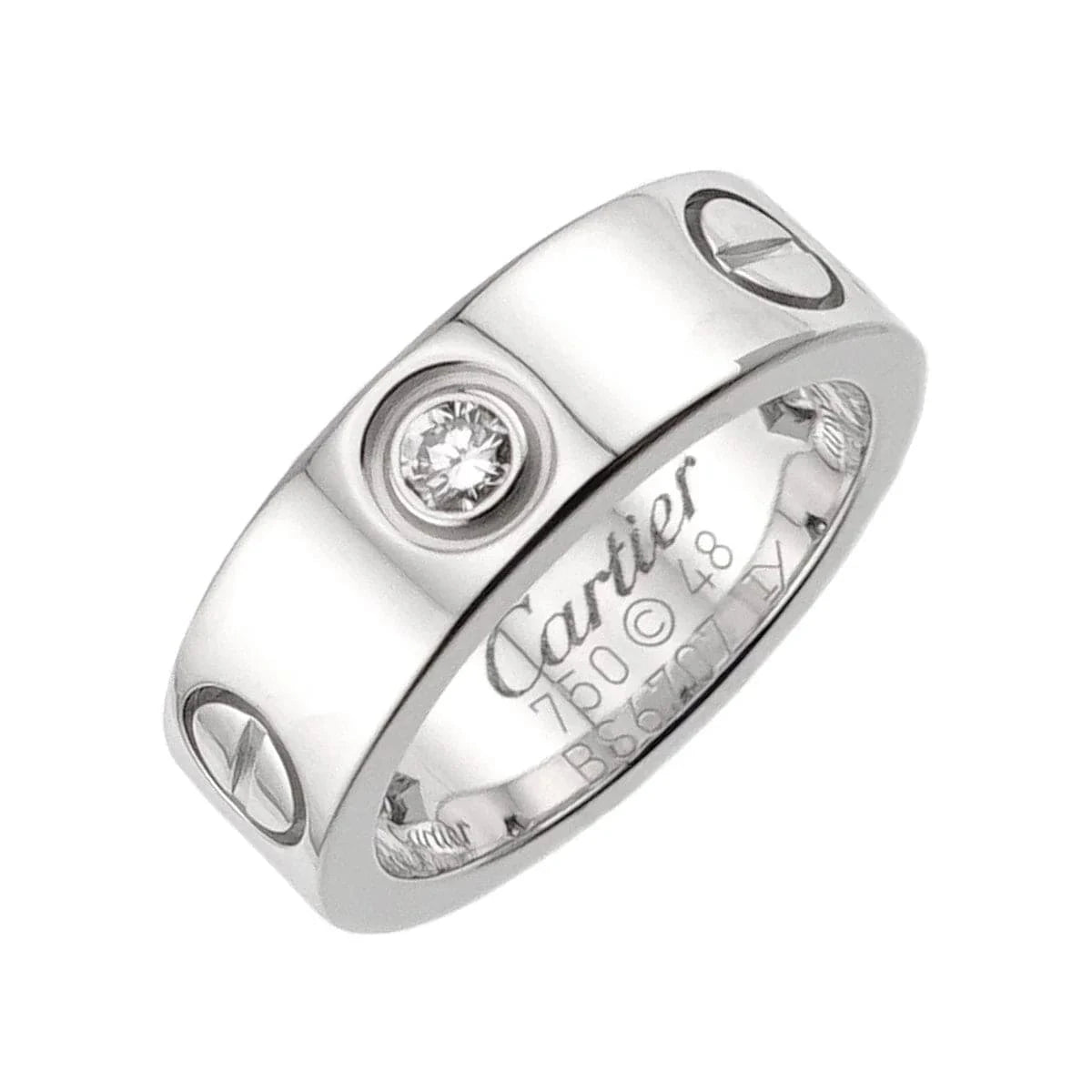 Luxury Promise Japan Cartier Love Ring Diamond 3P 18K White Gold 750 size48 4-4.5(US) 90293410