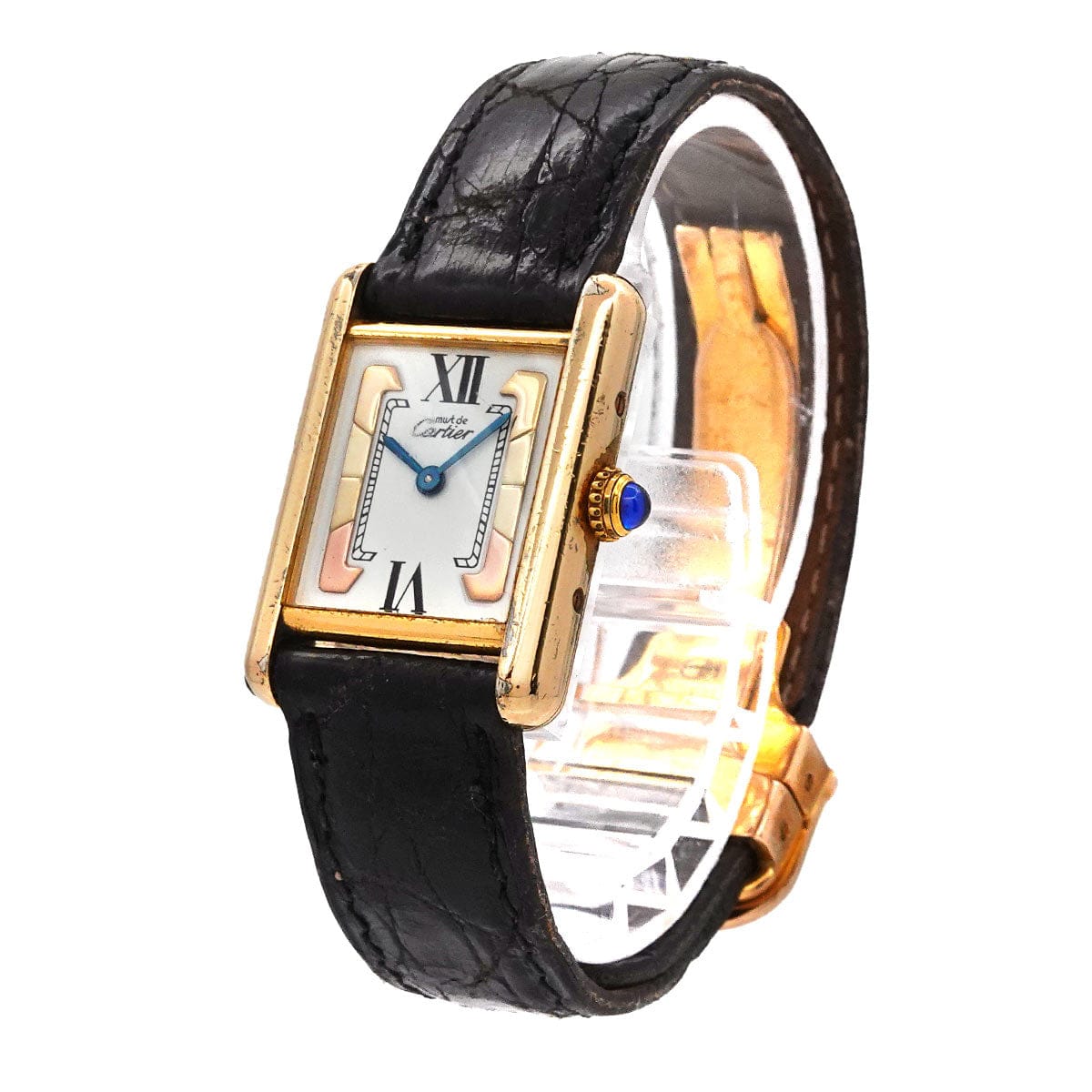 Luxury Promise Japan Cartier Must Tank SM Vermeil W1006354 Vintage Women's Watch White SV925 Quartz Watch Cartier Must Tank 90303401