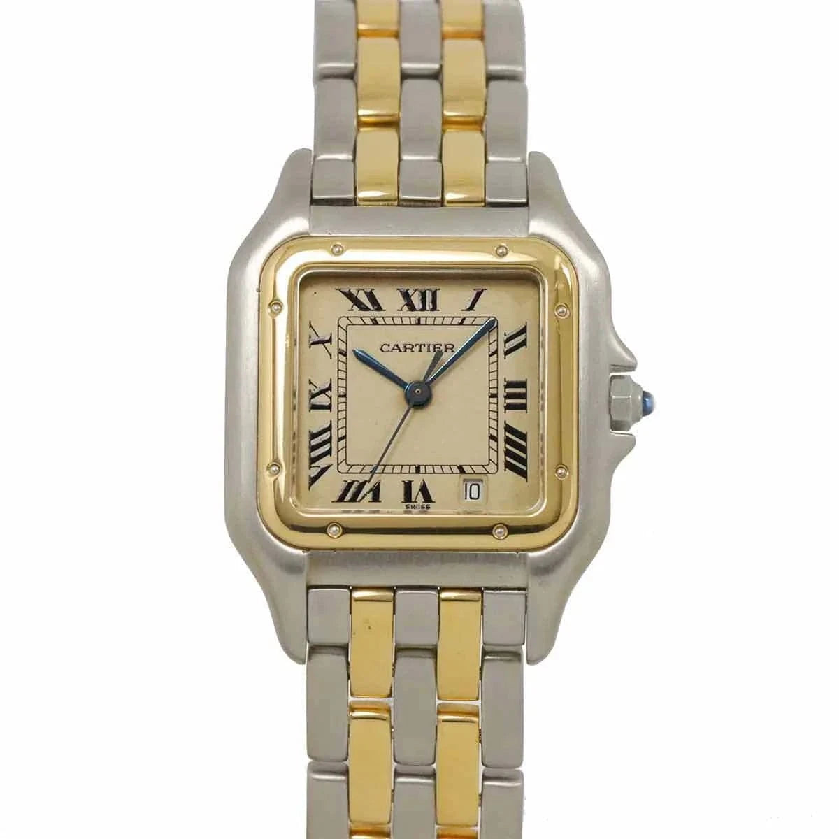 Luxury Promise Japan Cartier Panthere MM 2Row W25028B6 YG Quartz Date Cream Dial Boys 90276868