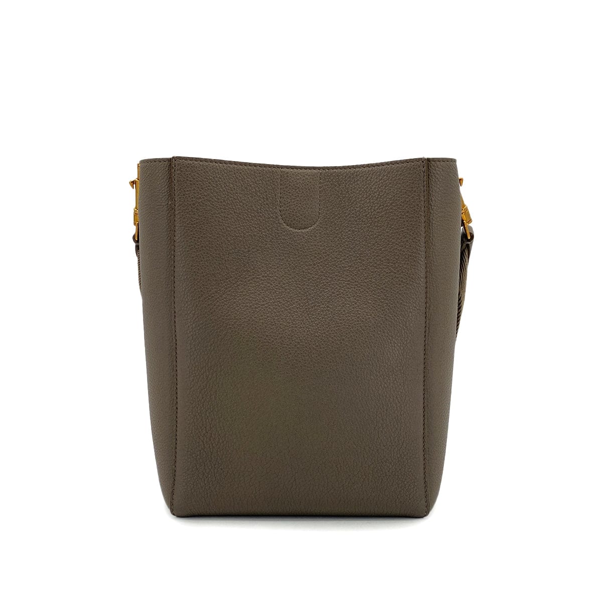 Luxury Promise Japan CELINE SANGLE SMALL BUCKET SHOULDER BAG GRAY LEATHER 90299160