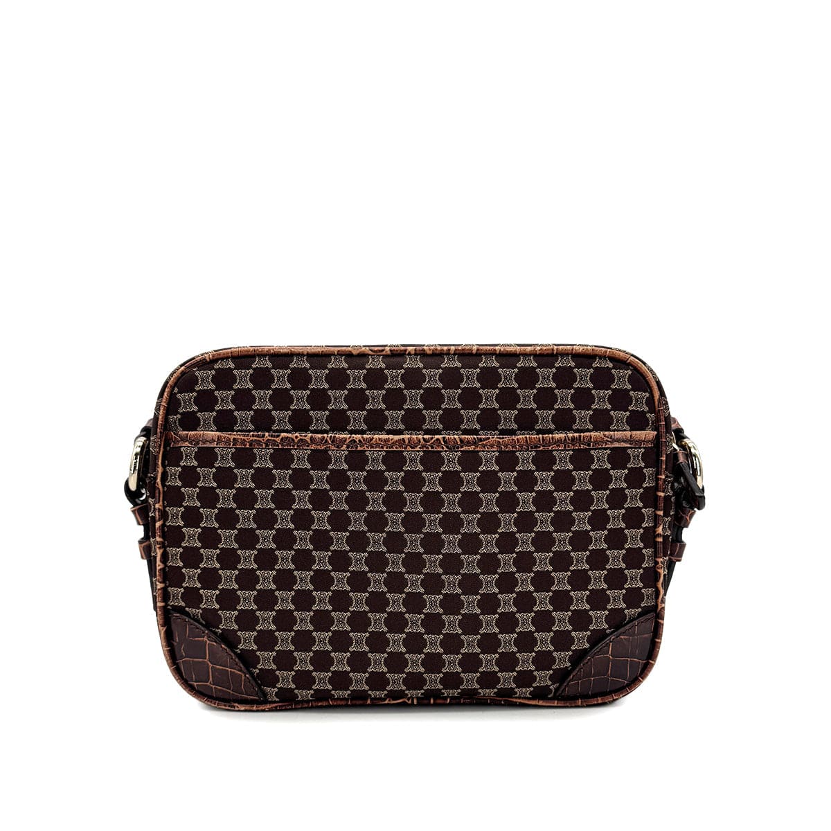 Luxury Promise Japan CELINE VINTAGE MACADAM SHOULDER BAG BROWN CANVAS LEATHER 90291887