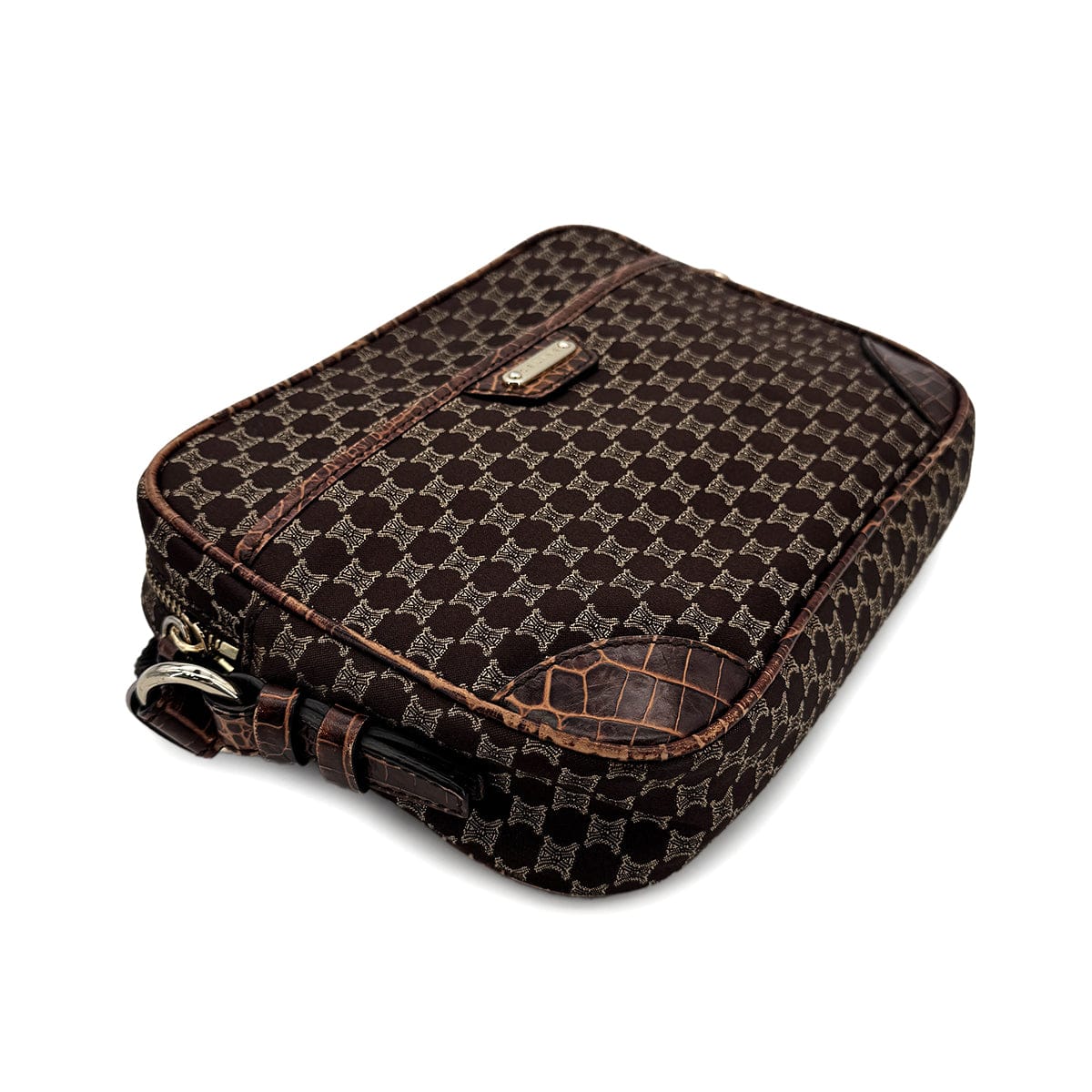 Luxury Promise Japan CELINE VINTAGE MACADAM SHOULDER BAG BROWN CANVAS LEATHER 90291887