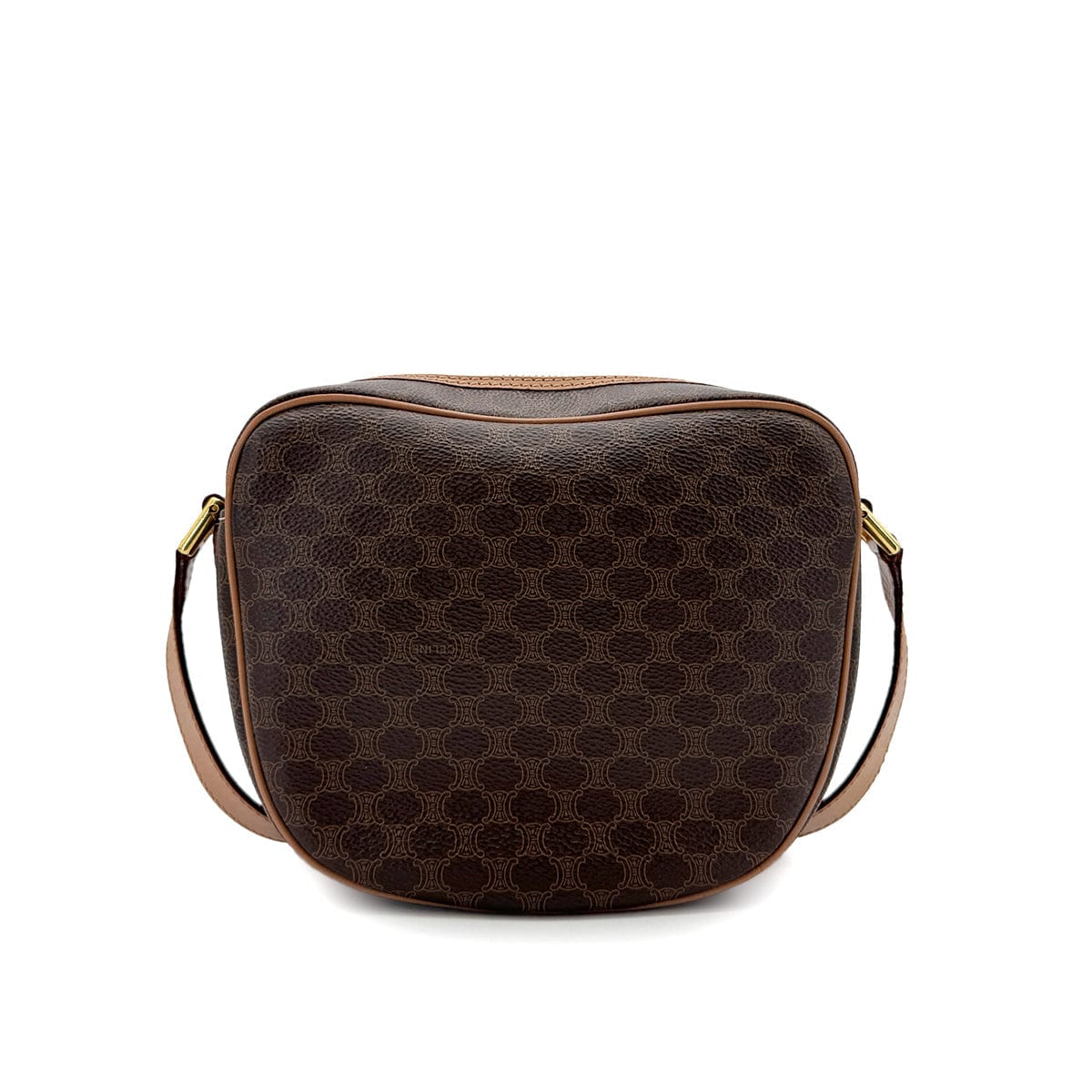 Luxury Promise Japan CELINE VINTAGE MACADAM SHOULDER BAG BROWN PVC LEATHER 90299088