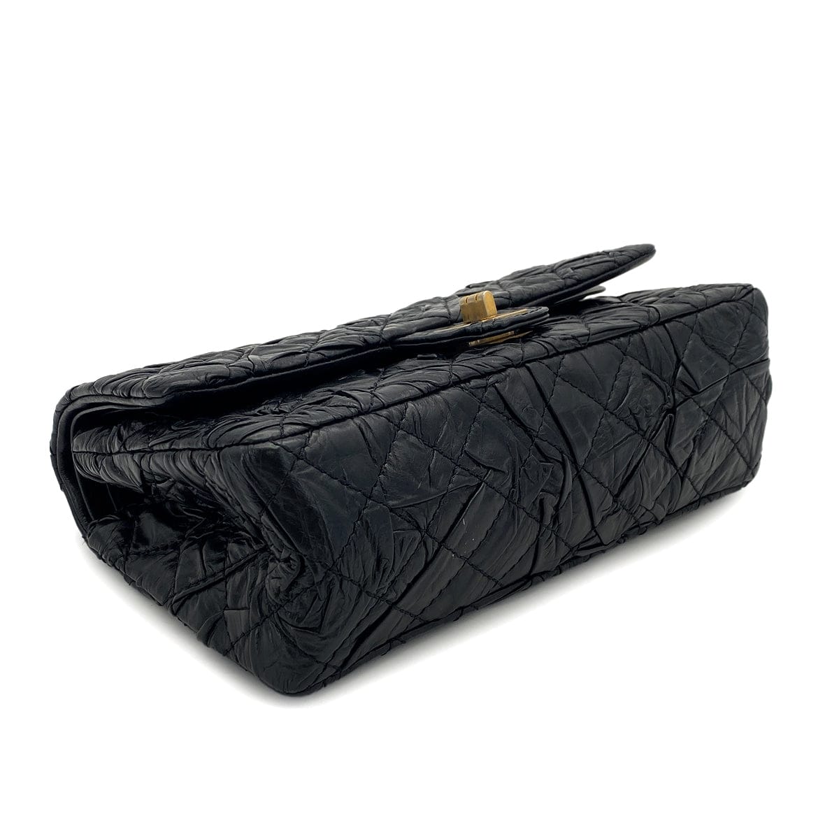 Luxury Promise Japan CHANEL 2.55 CHAIN SHOULDER BAG BLACK LEATHER GOLD HARDWARE 90317289