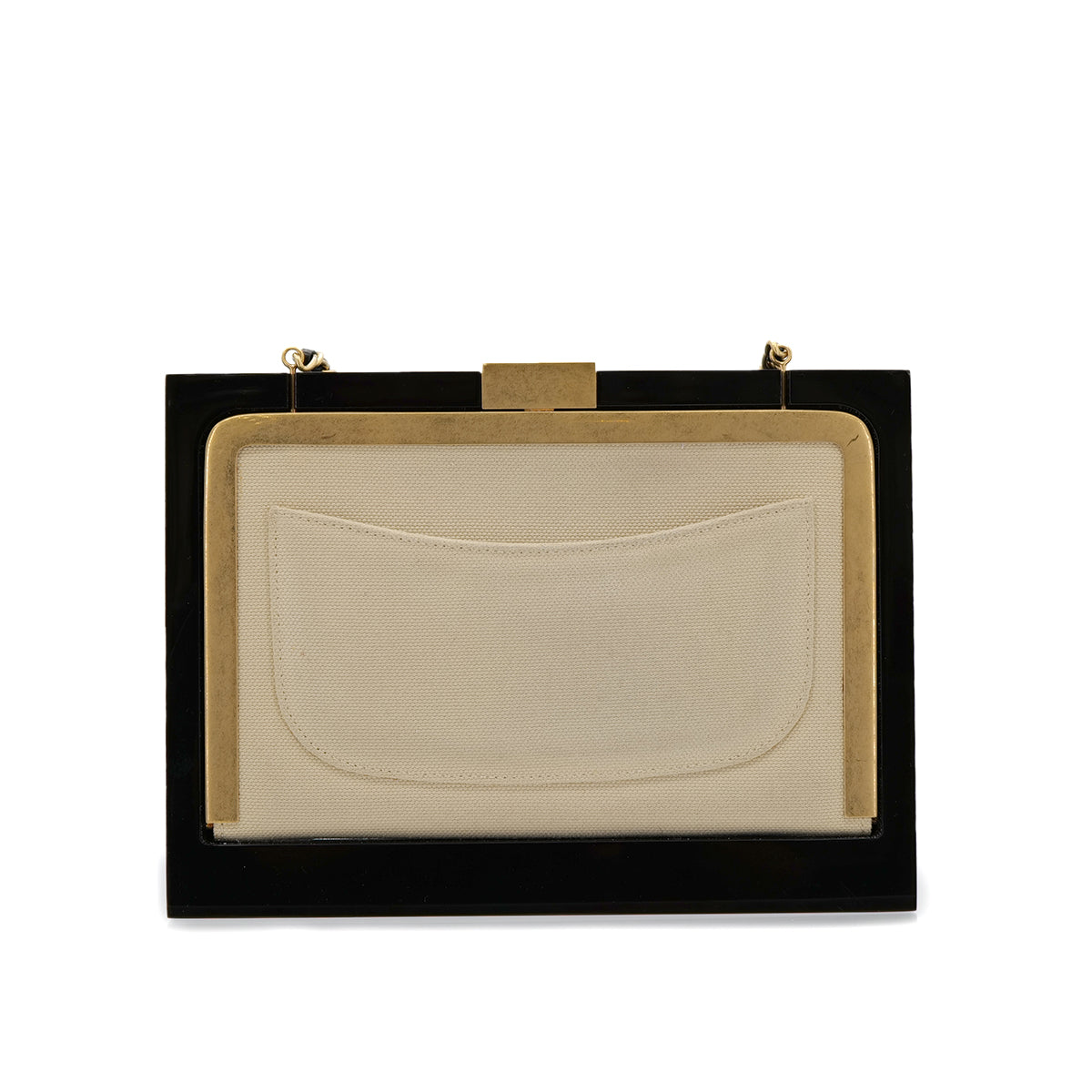 Luxury Promise Japan CHANEL 2014 COLLECTION PRIVEE FRAMED MINI MATELLASSE CHAIN SHOULDER BAG BLACK LAMB SKIN PLASTIC 90302568