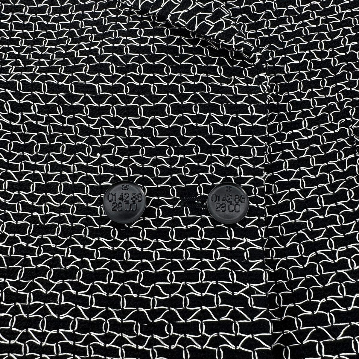 Luxury Promise Japan CHANEL BOUTIQUE VINTAGE DOUBLE BUTTON JACKET BLACK WHITE WOOL 38 98P RTW 90289566