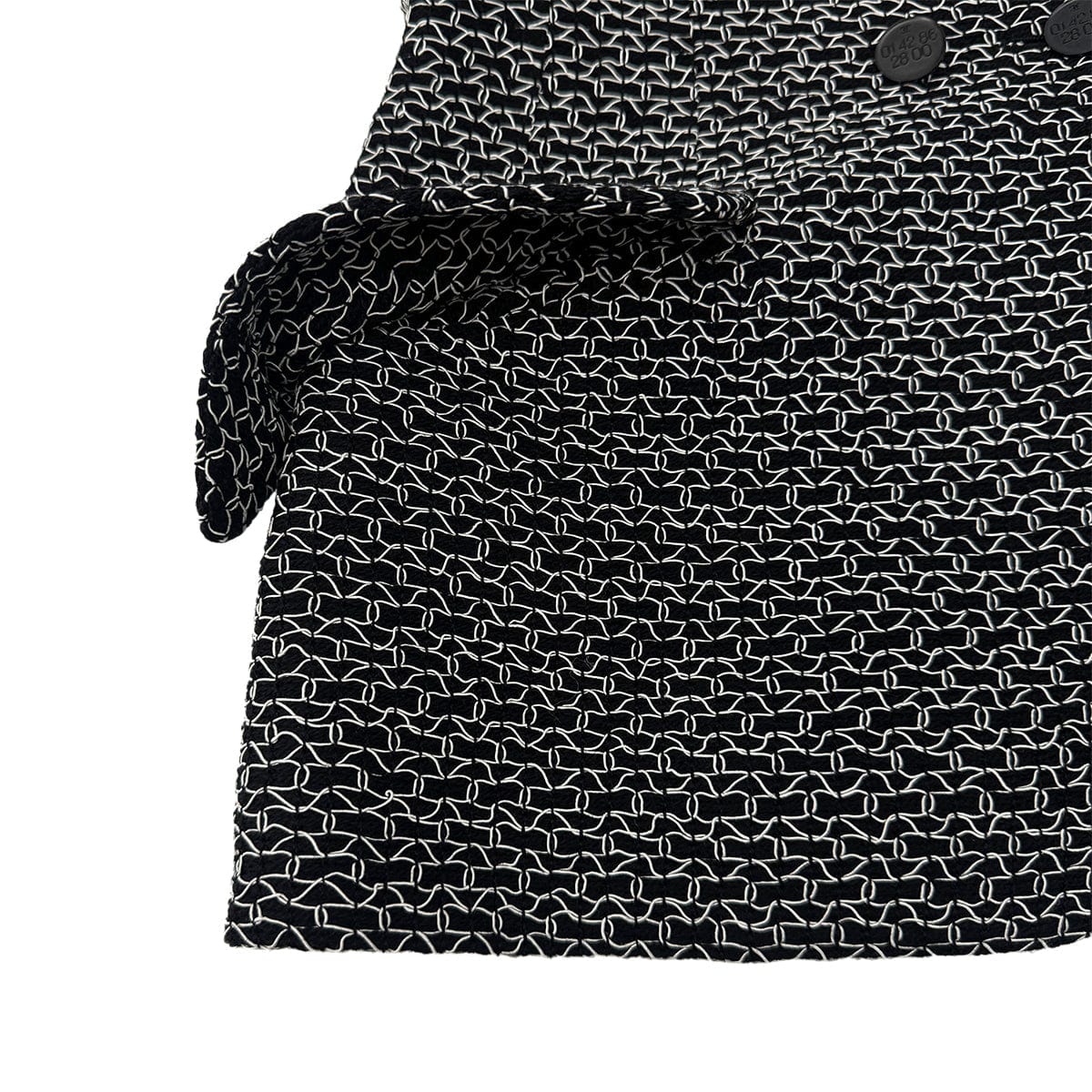 Luxury Promise Japan CHANEL BOUTIQUE VINTAGE DOUBLE BUTTON JACKET BLACK WHITE WOOL 38 98P RTW 90289566