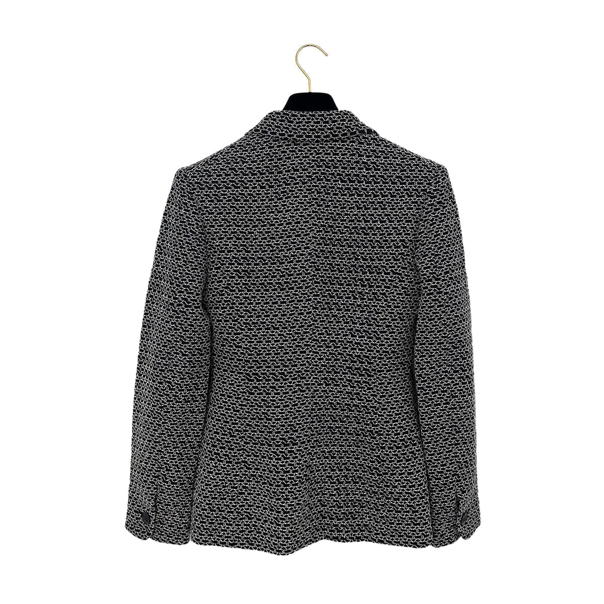 Luxury Promise Japan CHANEL BOUTIQUE VINTAGE DOUBLE BUTTON JACKET BLACK WHITE WOOL 38 98P RTW 90289566