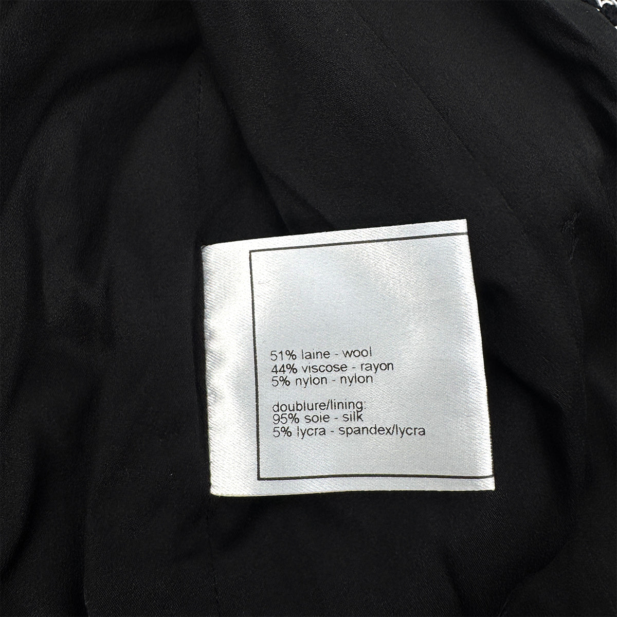 Luxury Promise Japan CHANEL BOUTIQUE VINTAGE DOUBLE BUTTON JACKET BLACK WHITE WOOL 38 98P RTW 90289566