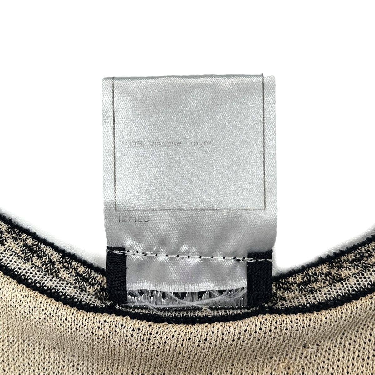 Luxury Promise Japan CHANEL CAMELLIA SLEEVELESS TOPS BLACK BEIGE RAYON 38 02P RTW 90288025