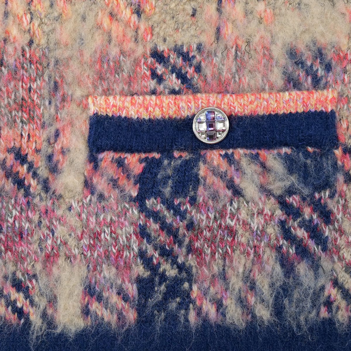 Luxury Promise Japan CHANEL CARDIGAN JACKET RHINESTONE BUTTON PINK CASHMERE 40 P72 RTW 90305050