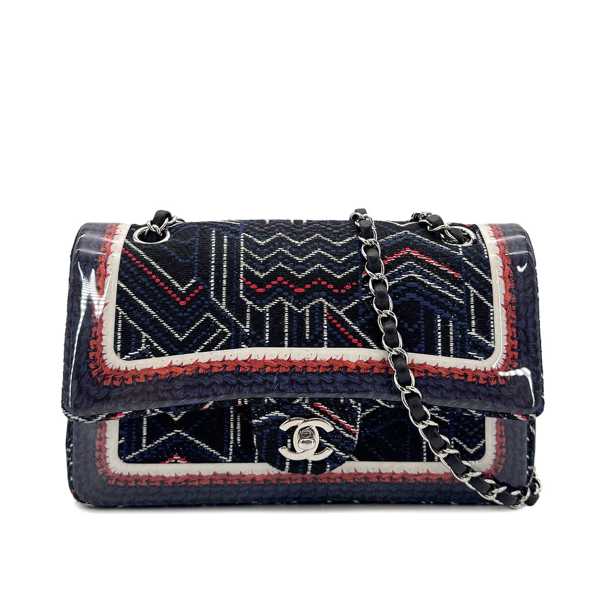 Luxury Promise Japan CHANEL CHAIN SHOULDER BAG BLUE CANVAS 90275041