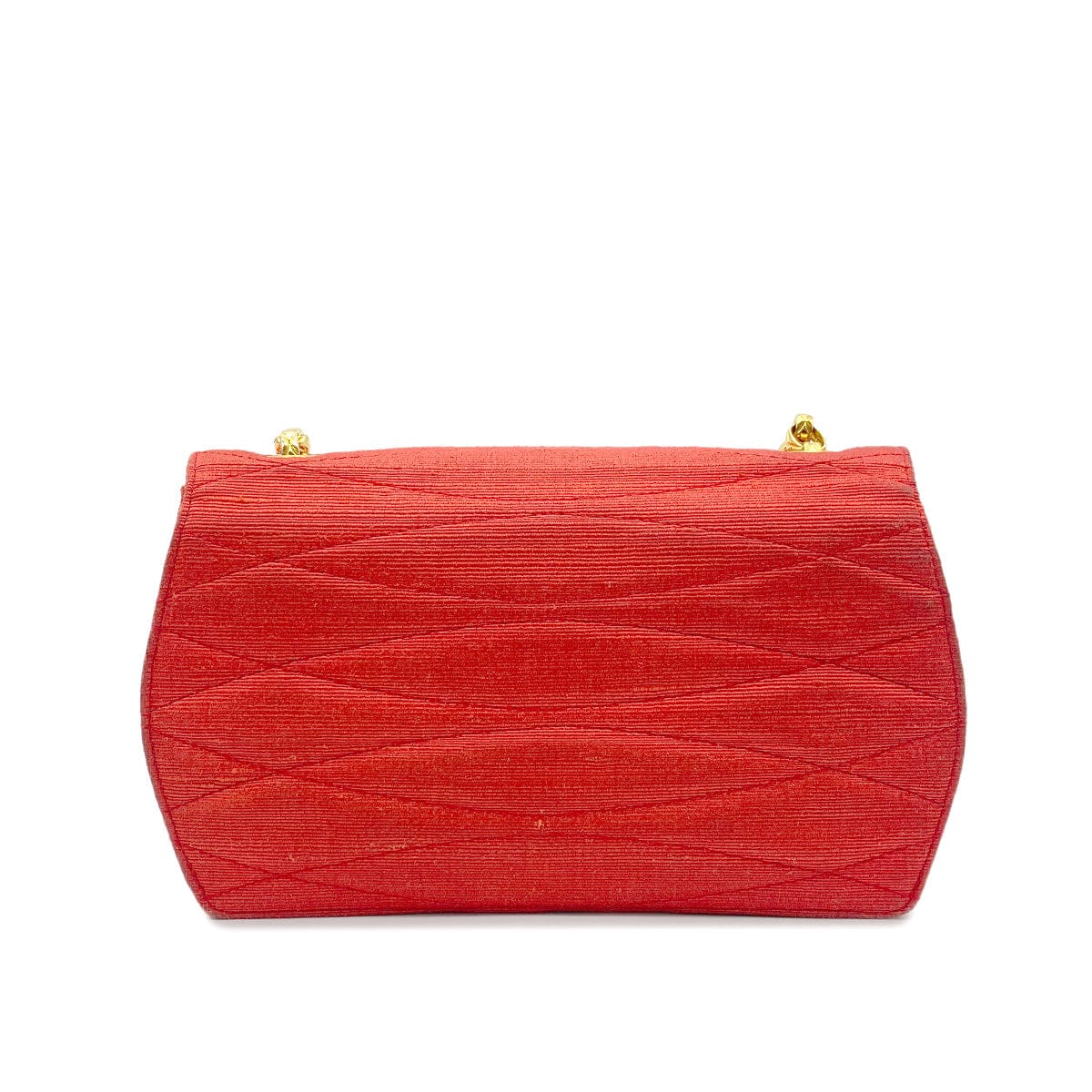 Luxury Promise Japan CHANEL CHAIN SHOULDER BAG FAKE PEARL RED FABRIC 90268198