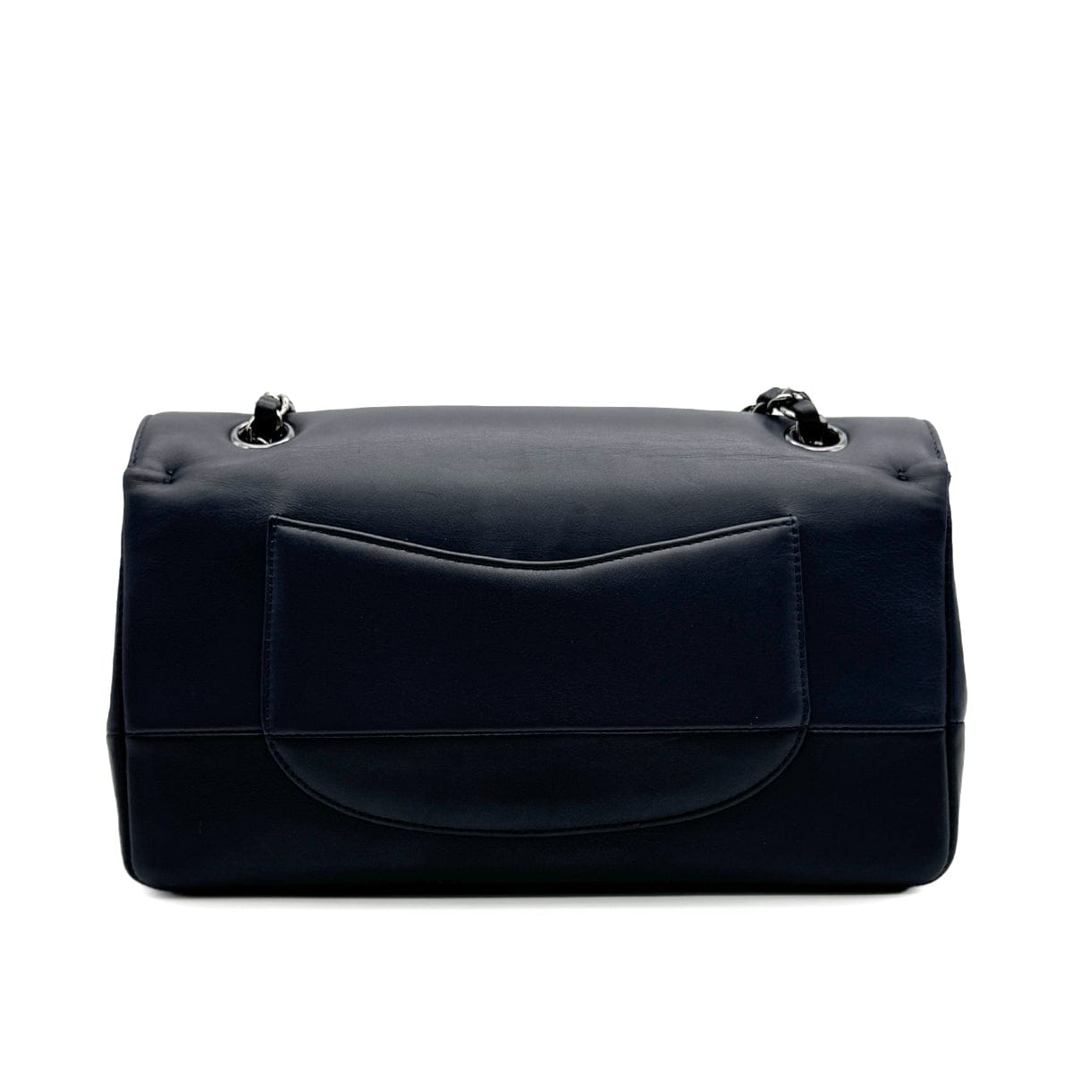 luxury promise japan CHANEL CHAIN SHOULDER BAG NAVY BLACK LEATHER RUTHENIUM HARDWARE 90317881