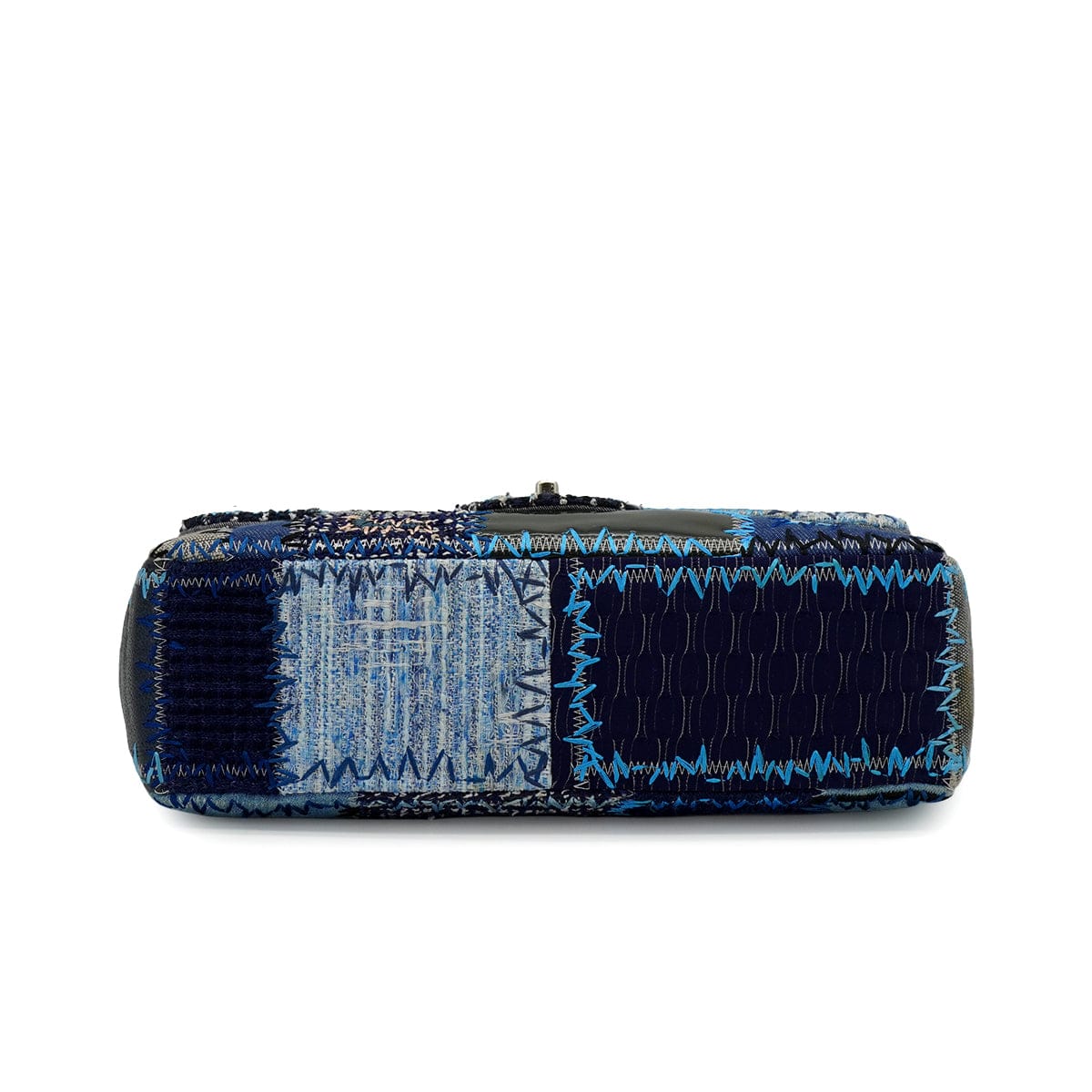 Luxury Promise Japan CHANEL CHAIN SHOULDER BAG PATCHWORK MULTICOLOR LEATHER DENIM TWEED SILVER HARDWARE 90347684