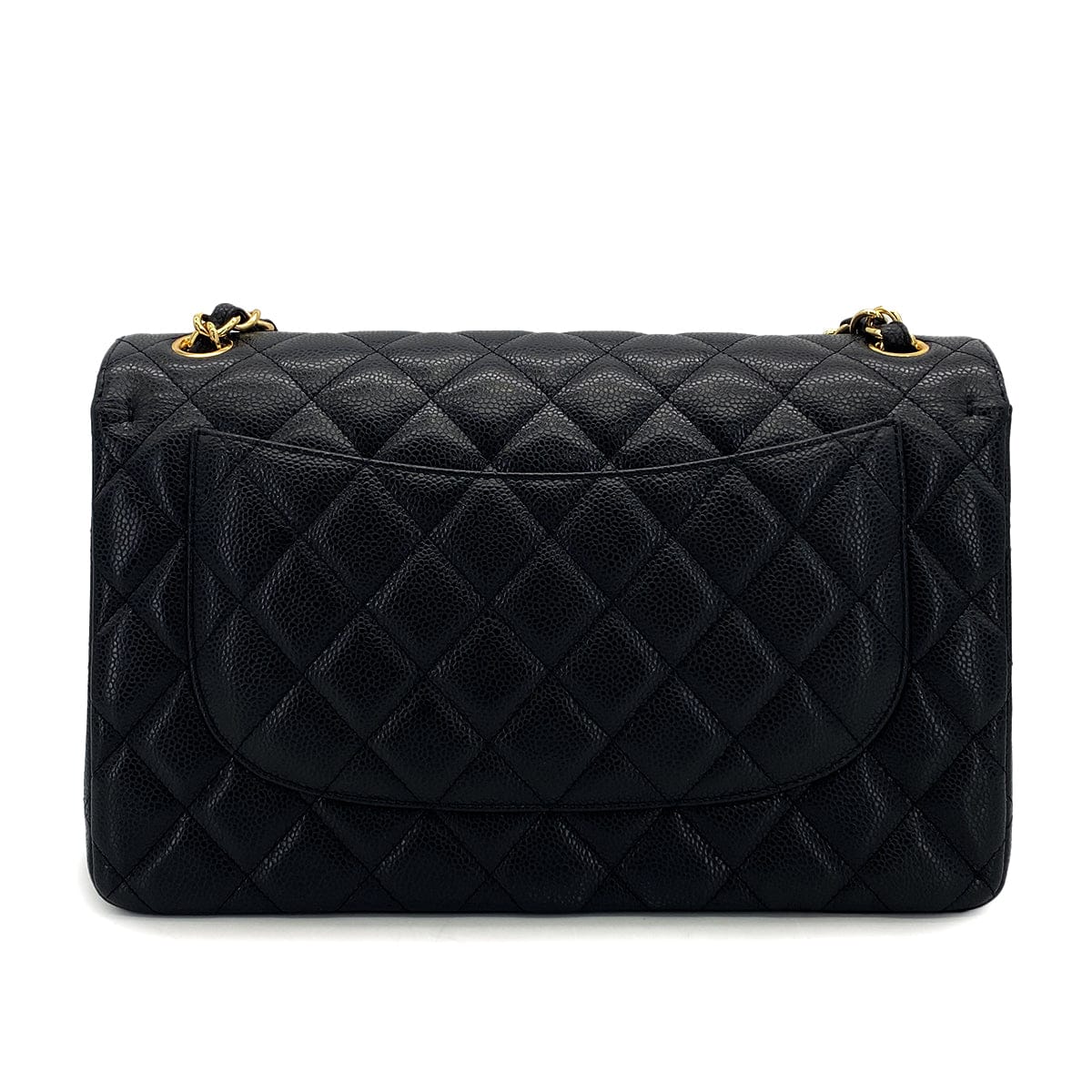 Luxury Promise Japan CHANEL CLASSIC FLAP JUMBO CHAIN SHOULDER BAG BLACK CAVIAR SKIN GOLD HARDWARE 90323977